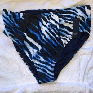 Rachel Rachel Roy Blue Zebra High Waist Bikini Bottom Size 2X